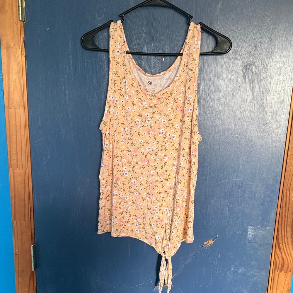SO Orange Floral Women's Tank Top